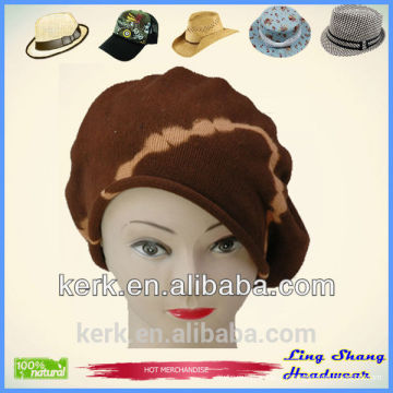 2015 вязаная хлопчатобумажная шляпа Женская зимняя шляпа осенняя вязаная шляпа с головным убором береты, LSC02